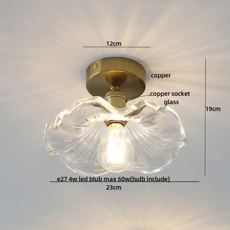 Brass Diamond Glass Ceiling Light