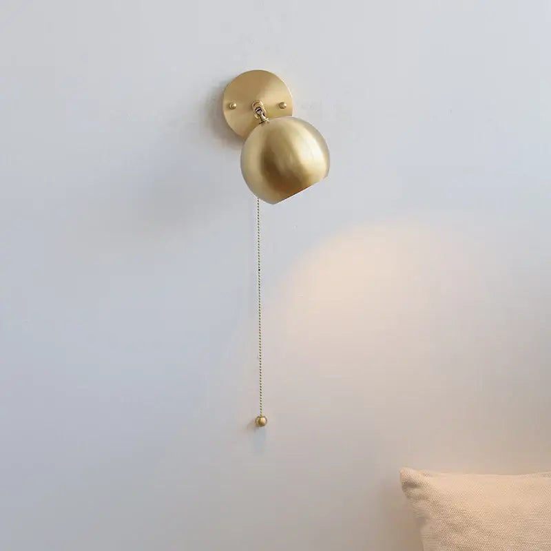 Copper Pull Chain Wall Light