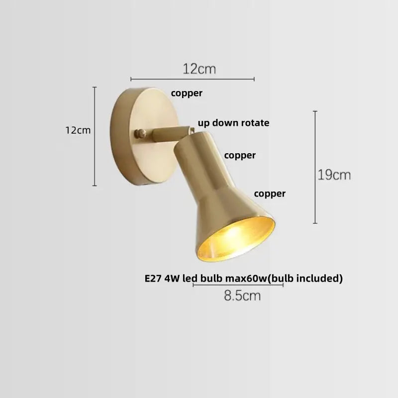 Copper Pull Chain Wall Light