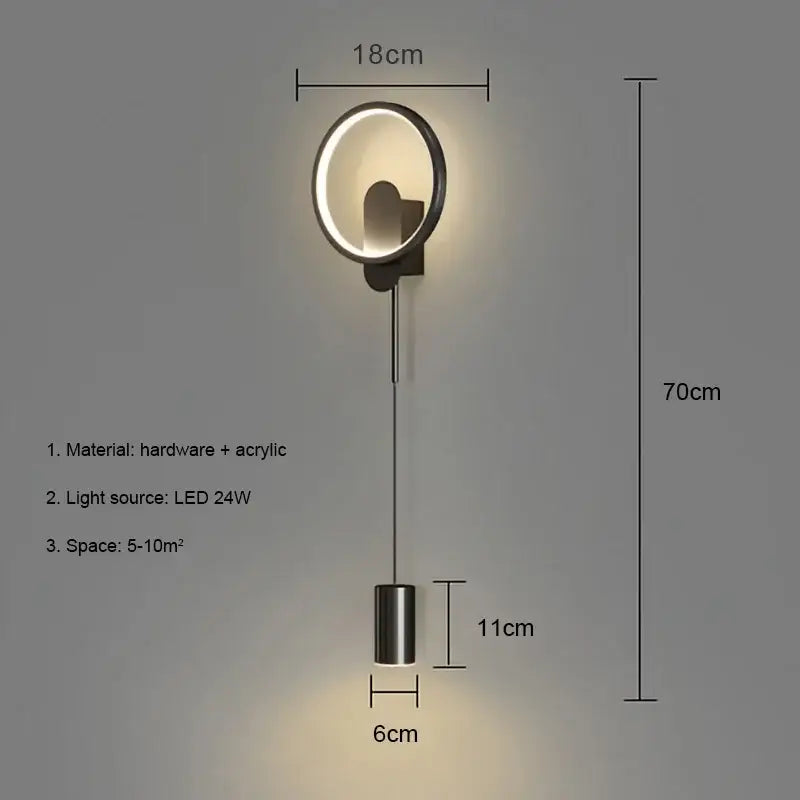 Gold Circular Wall Sconce