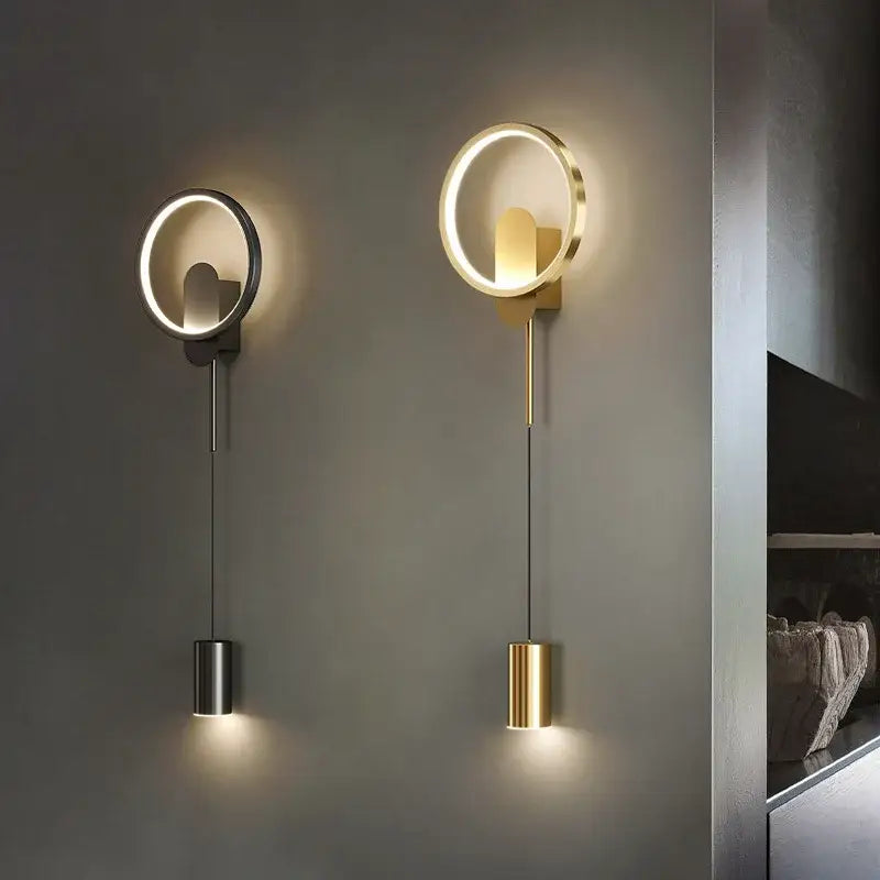Gold Circular Wall Sconce
