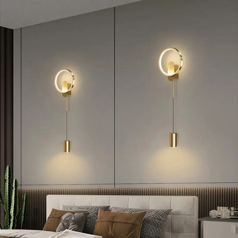 Gold Circular Wall Sconce