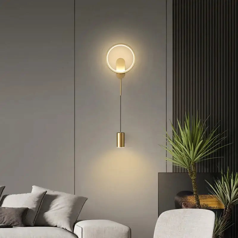 Gold Circular Wall Sconce