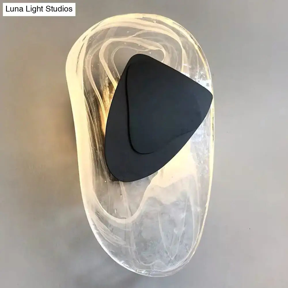 Black Glass Sconce Light