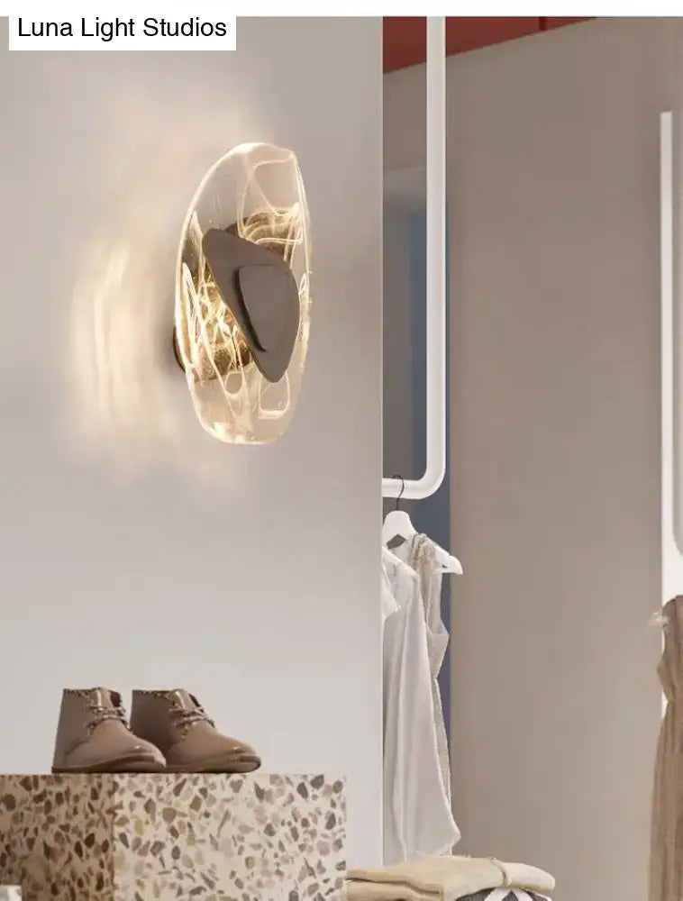 Black Glass Sconce Light