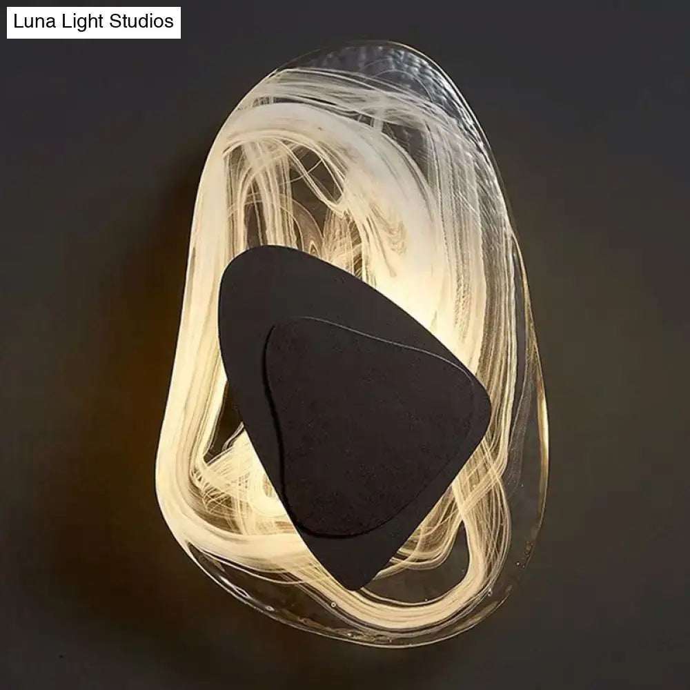 Black Glass Sconce Light
