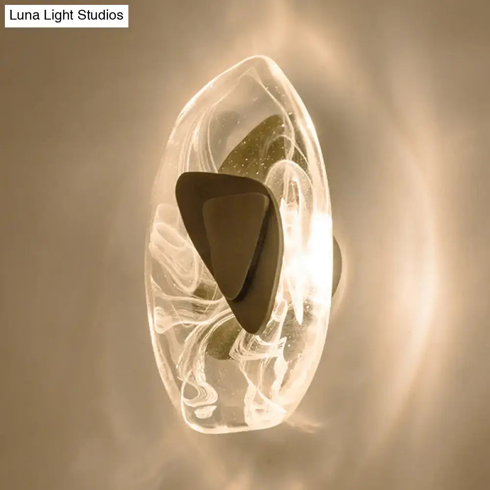 Black Glass Sconce Light