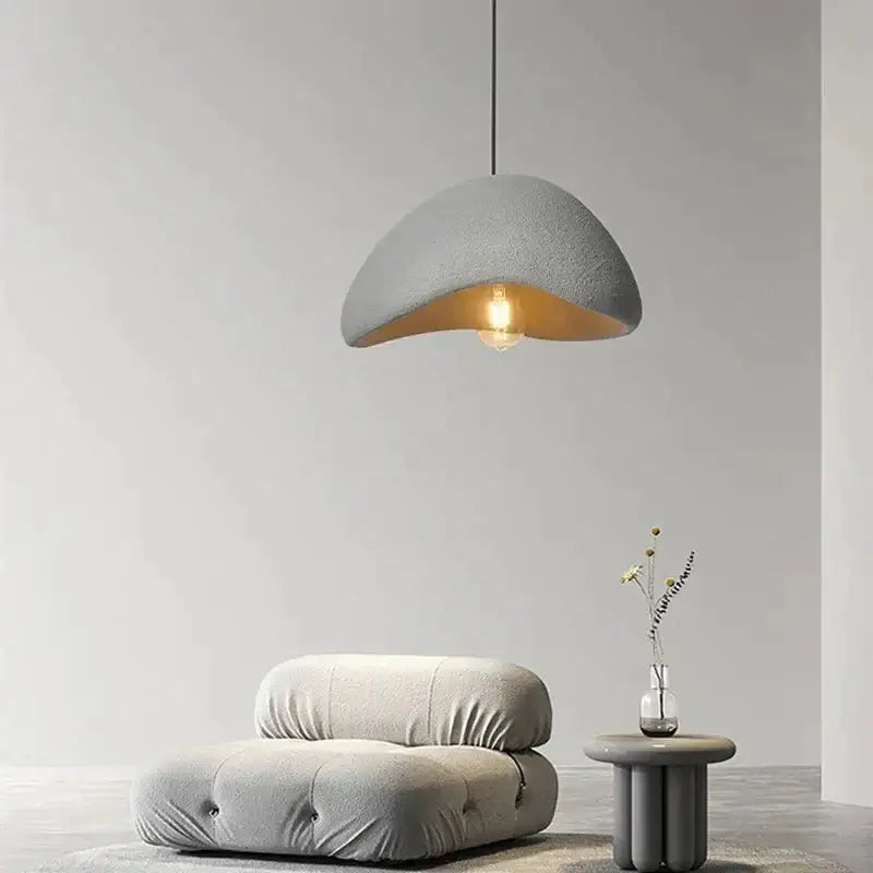 White Ceramic Pendant Light 80cm with LED