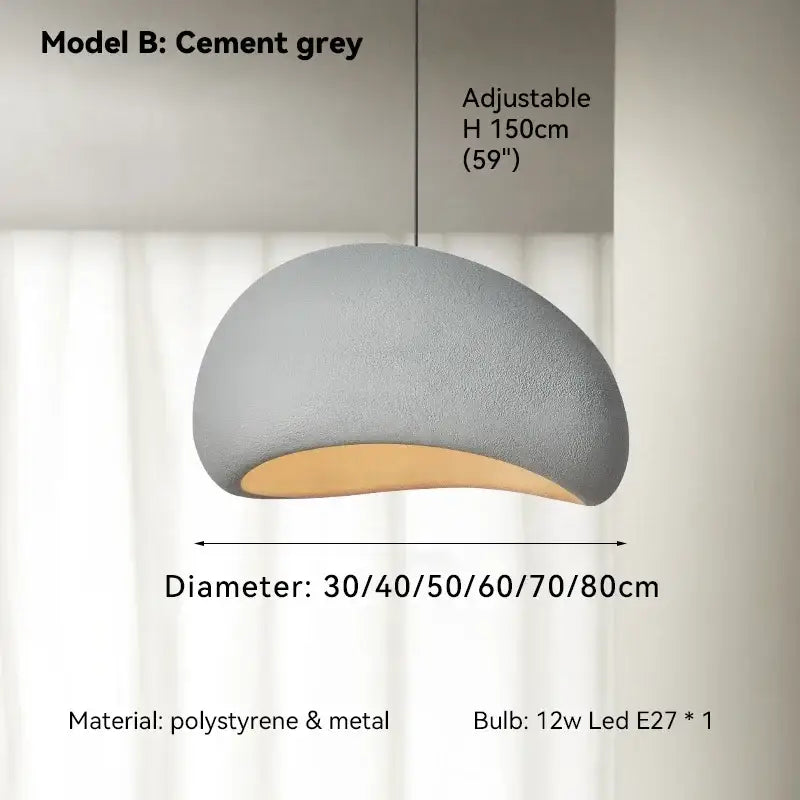 White Ceramic Pendant Light 80cm with LED