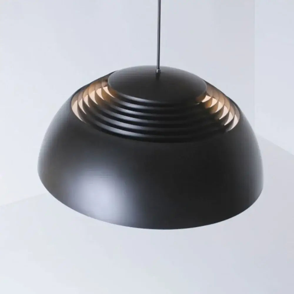 White Glass Ball Pendant with Layered Glass Design