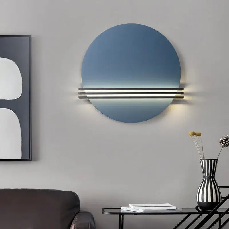 Black Circular Tricolor Wall Lamp