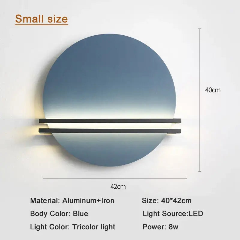 Black Circular Tricolor Wall Lamp