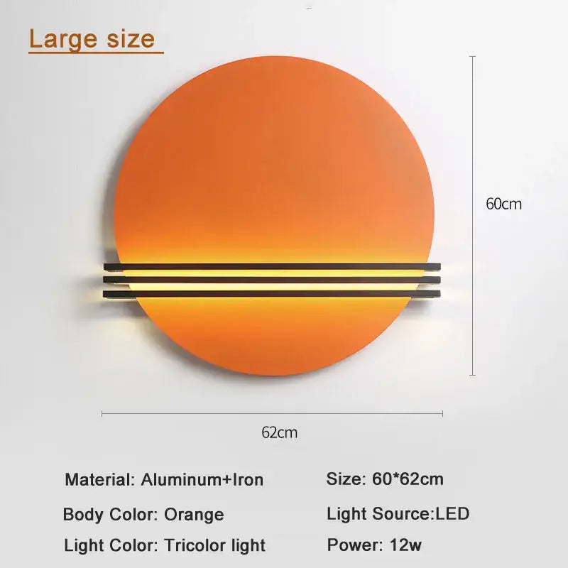 Black Circular Tricolor Wall Lamp