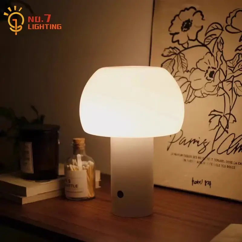 White Mushroom Table Lamp