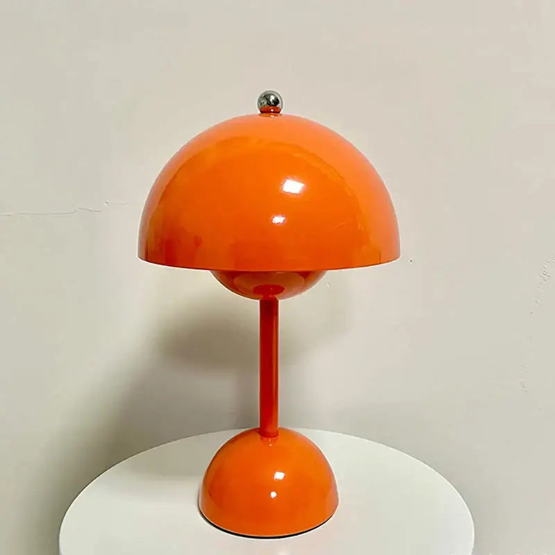 Orange Metal Dome Lamp