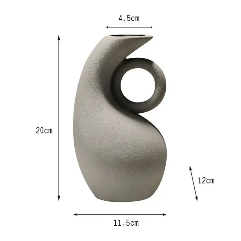 Orange Geometric Ceramic Vase