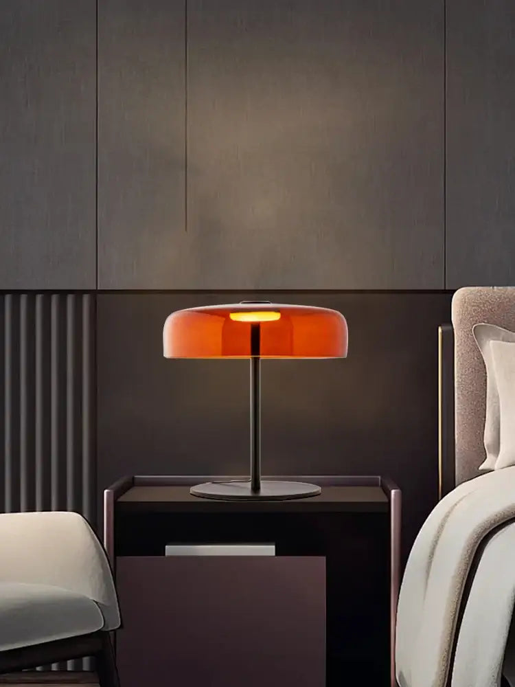 Orange Glass Table Lamp