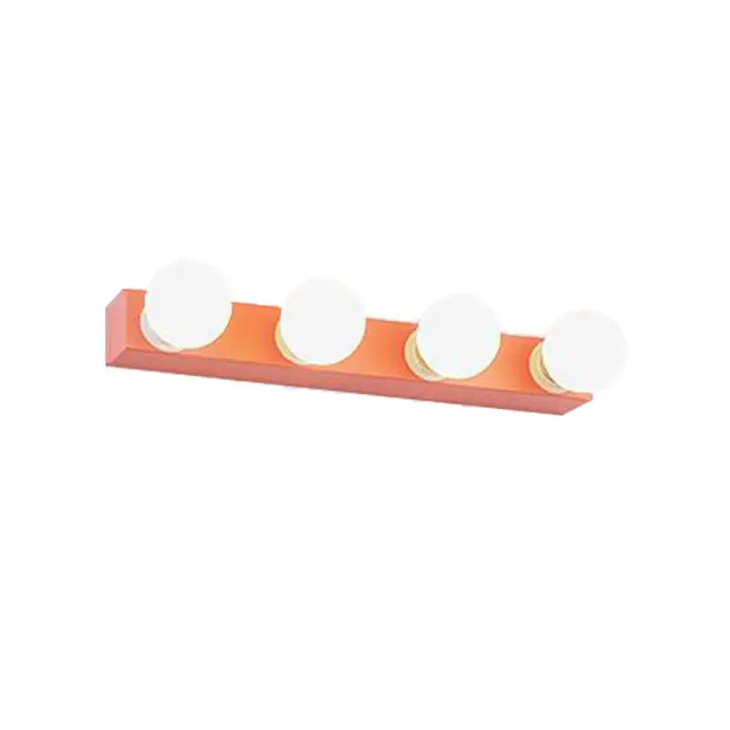 Orange White Vanity Light Fixture 3-6 Bulbs