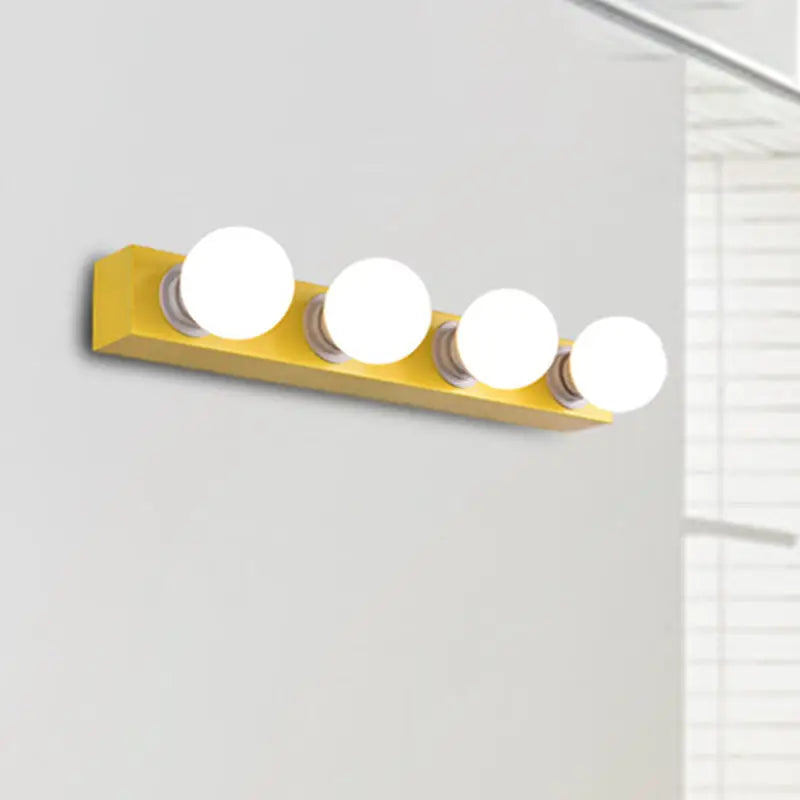 Orange White Vanity Light Fixture 3-6 Bulbs