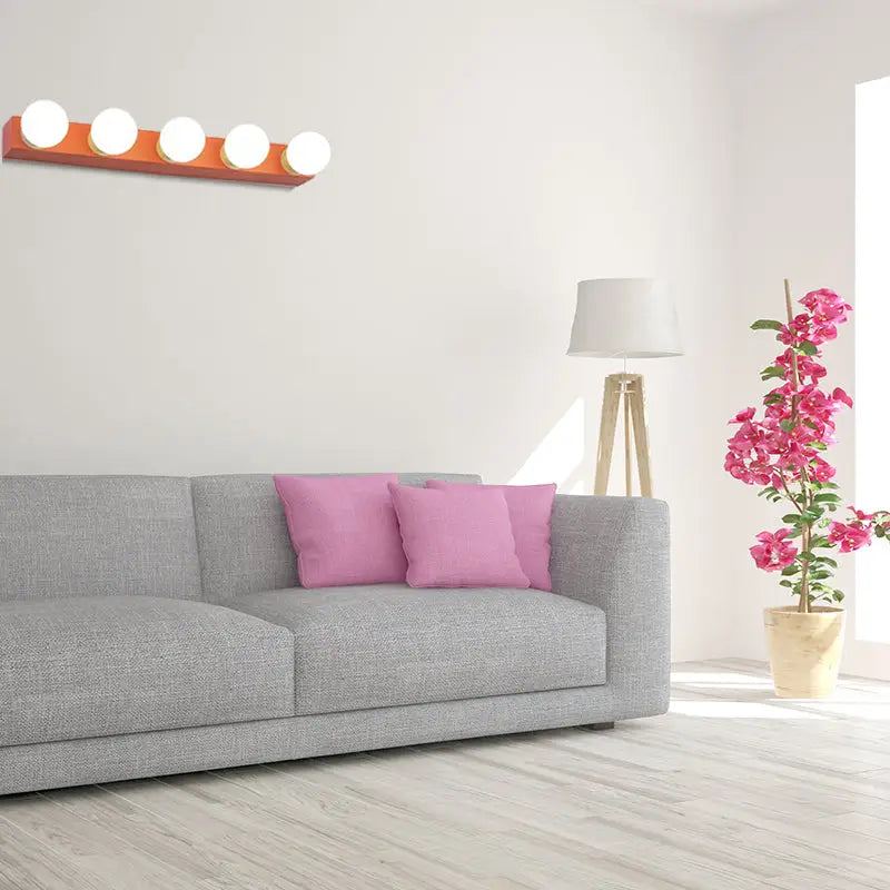 Orange White Vanity Light Fixture 3-6 Bulbs