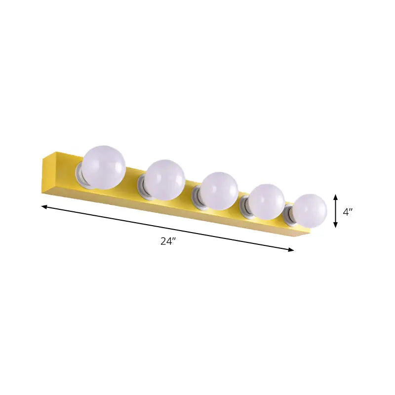 Orange White Vanity Light Fixture 3-6 Bulbs