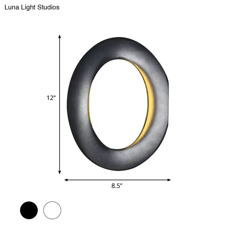 Black LED Aluminum Circline Wall Light