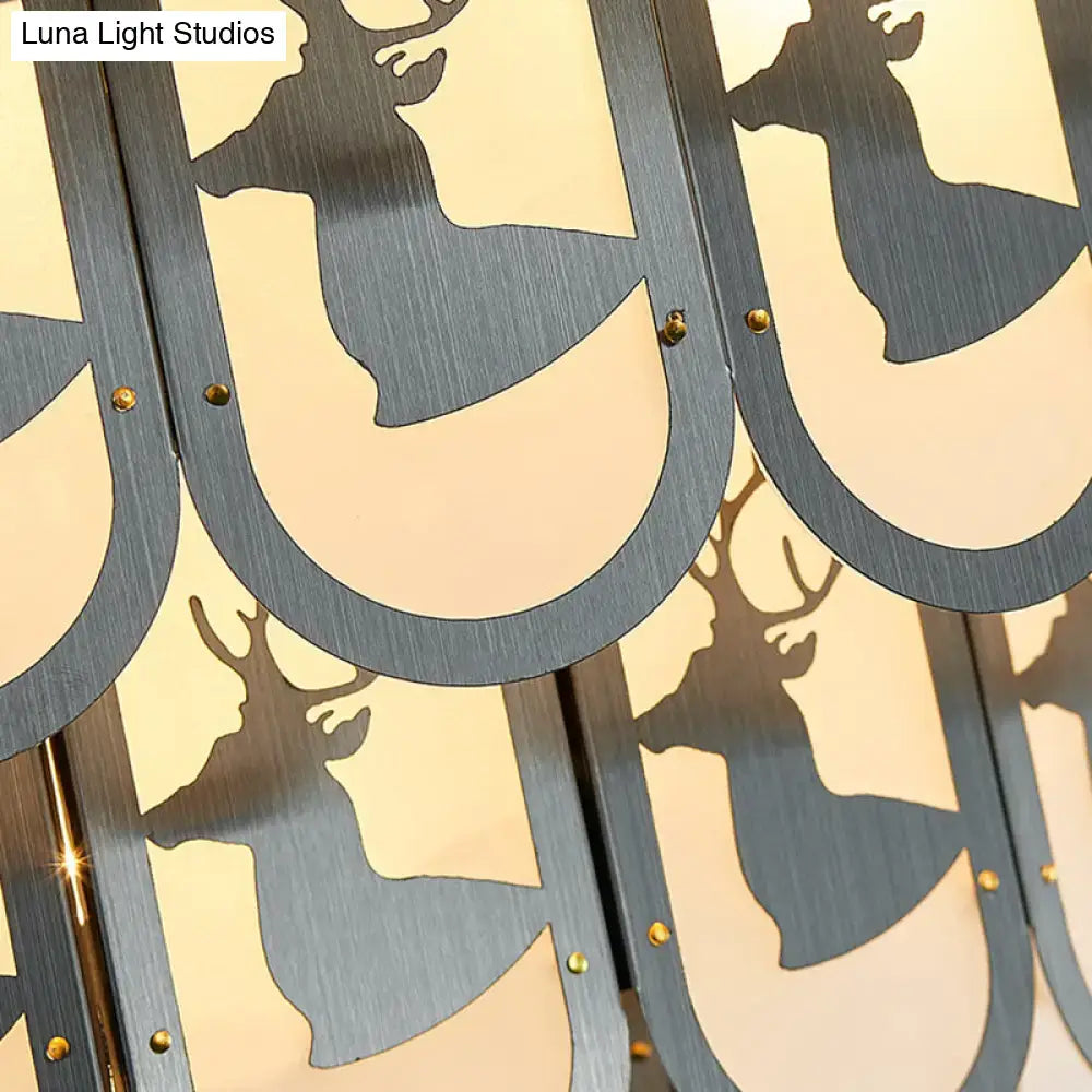 Glass Nickel Suspension Light