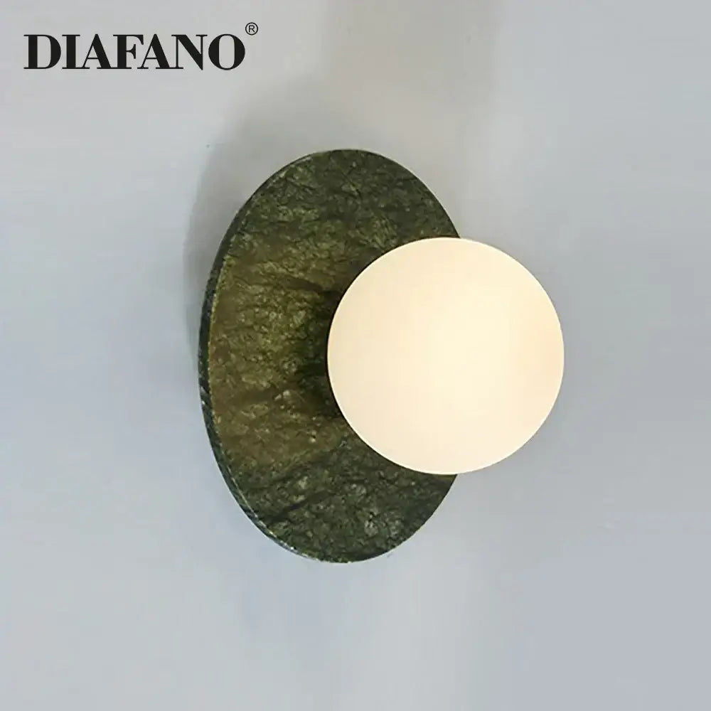 Green Marble Wall Sconce with Tricolor LED