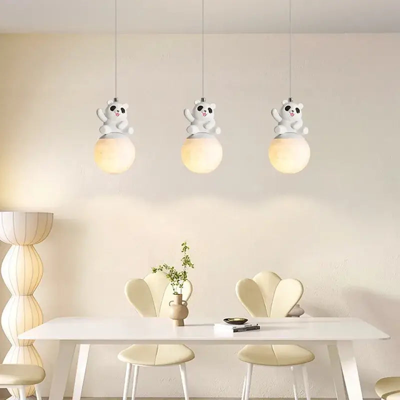 White Glass Panda Wall Lamp