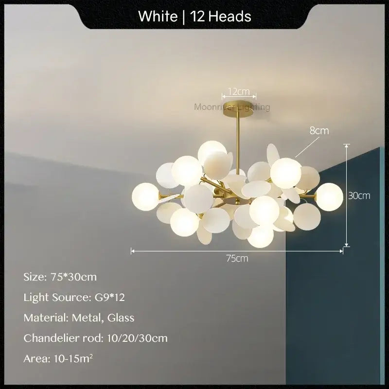 White Glass Ceiling Lamp