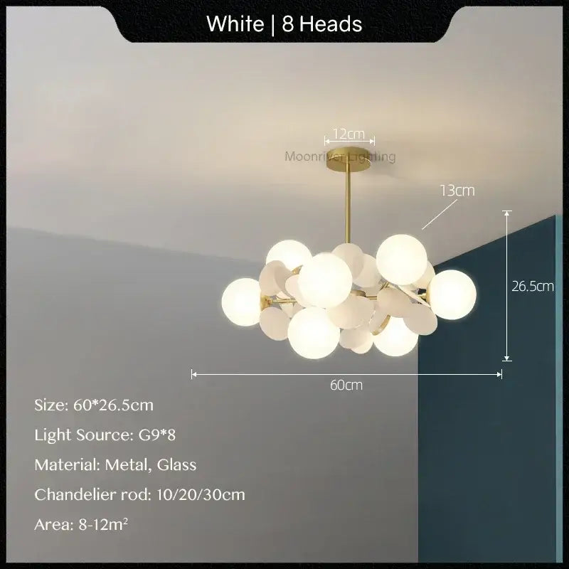 White Glass Ceiling Lamp