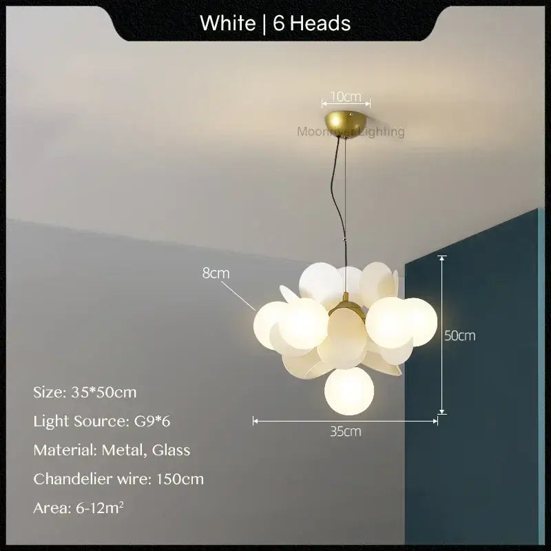 White Glass Ceiling Lamp