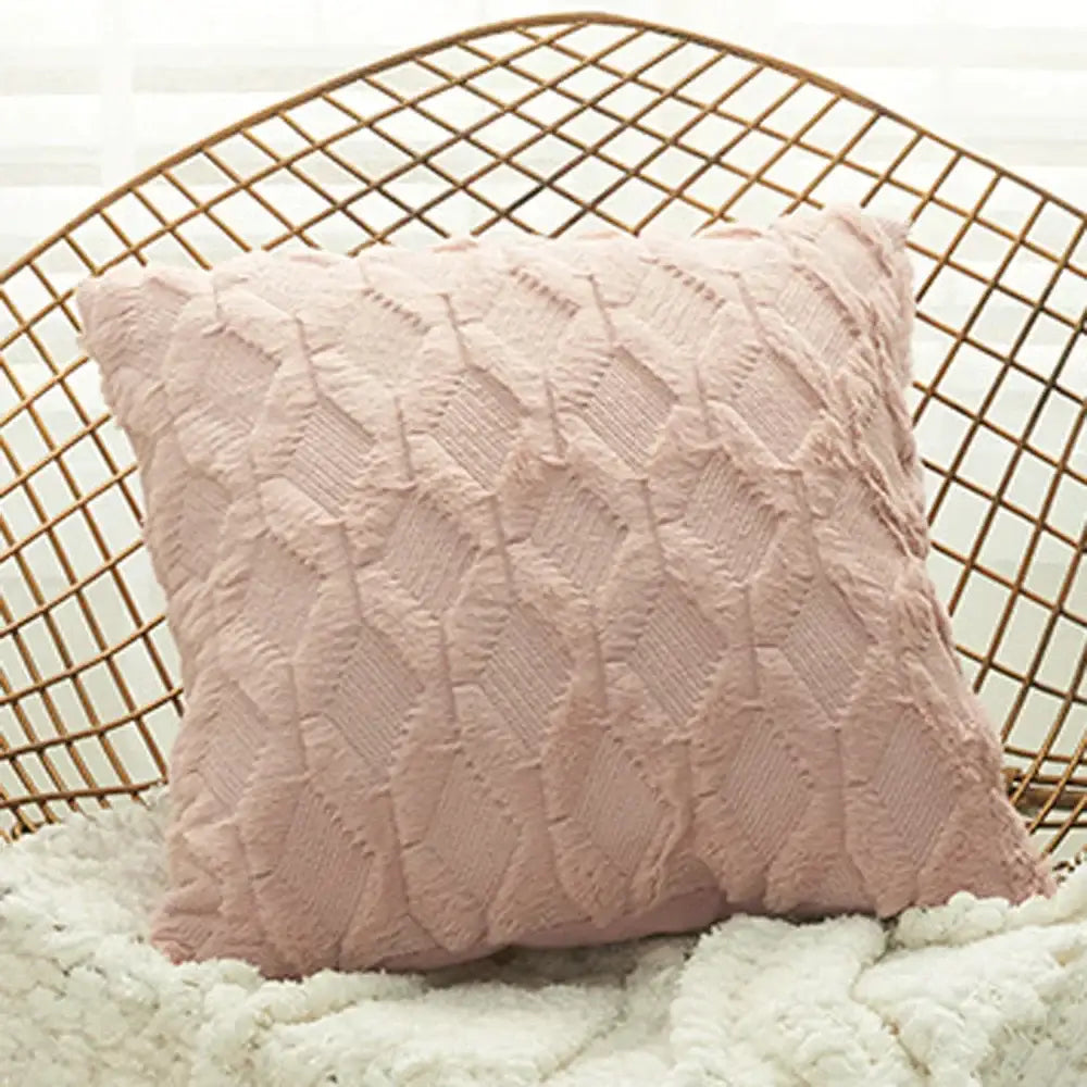 Pink Beige Embroidered Cushion