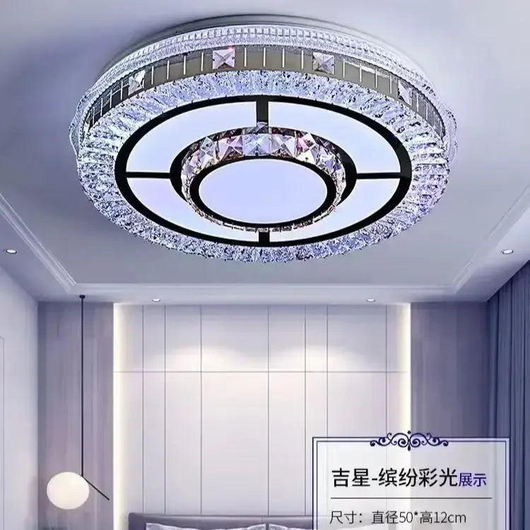 Pink Crystal Ceiling Lamp