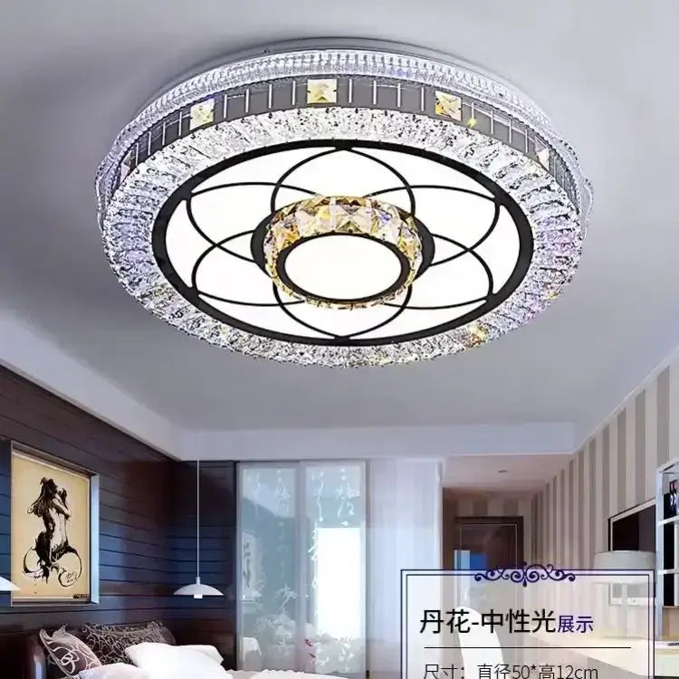 Pink Crystal Ceiling Lamp