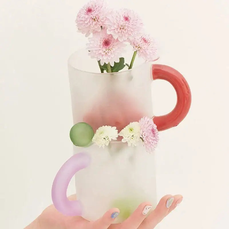 Red Glass Mug Set