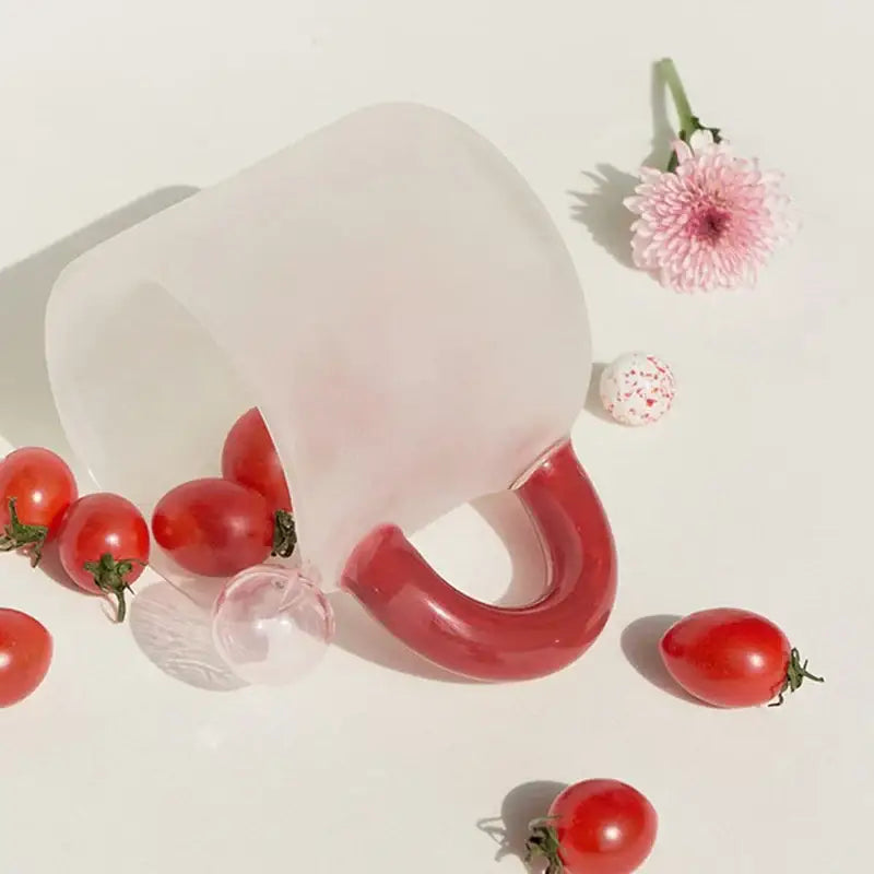 Red Glass Mug Set