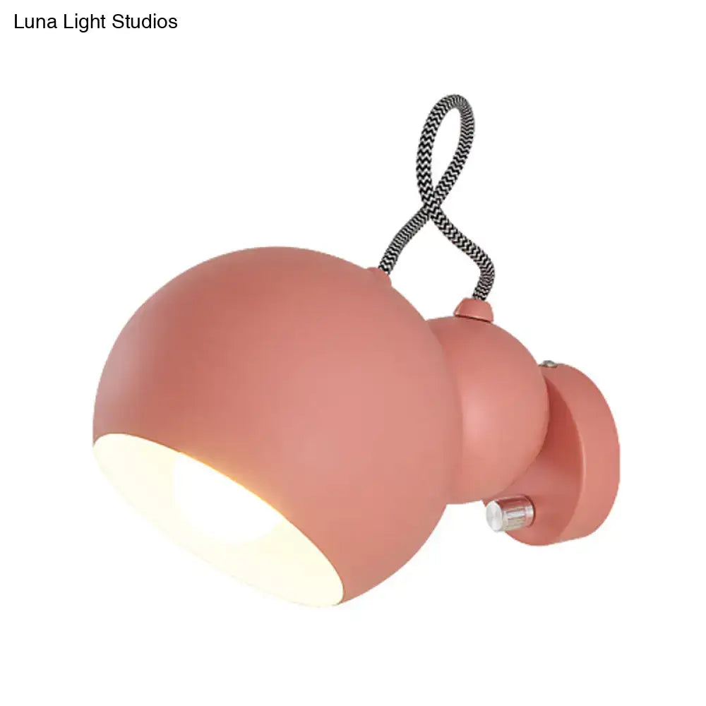 Pink Spherical Wall Lamp