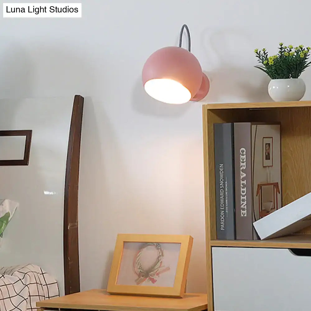 Pink Spherical Wall Lamp