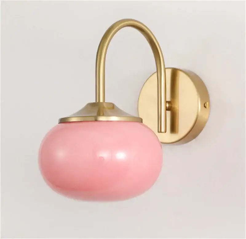 Pink White Glass Ball Sconce for Cozy Retreat
