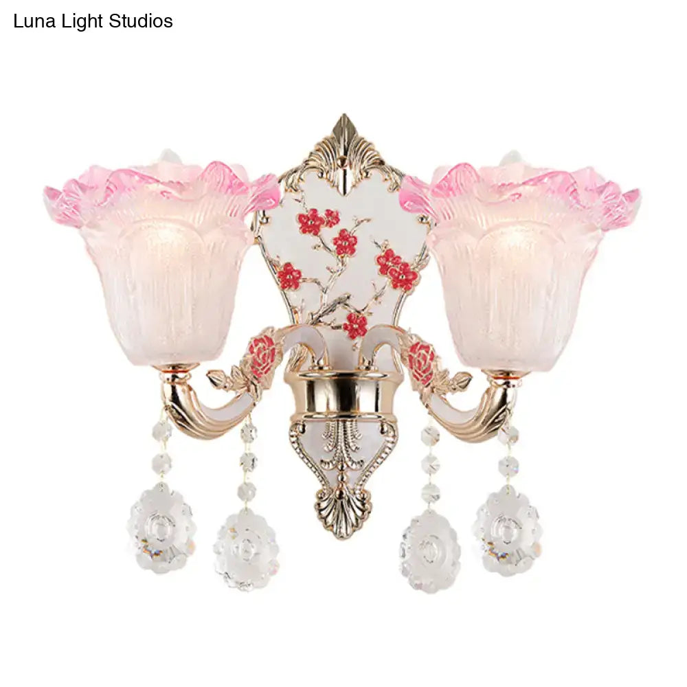 Pink White Glass Sconce