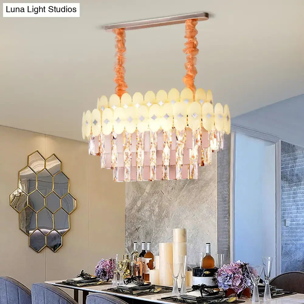 Pink Yellow Crystal Chandelier