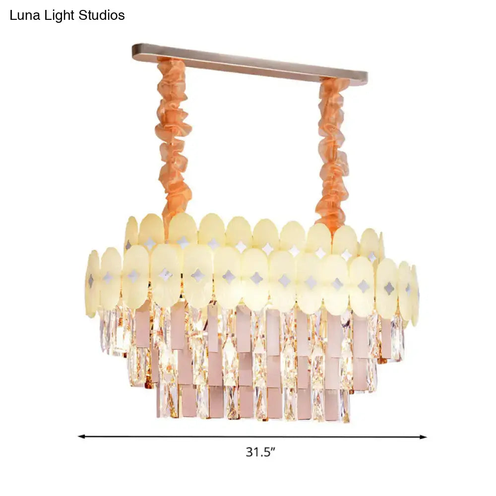 Pink Yellow Crystal Chandelier