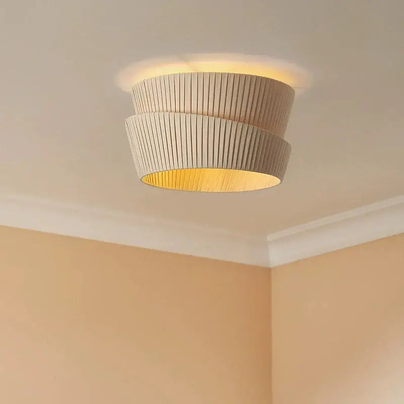Cream Pleated LED Chandelier