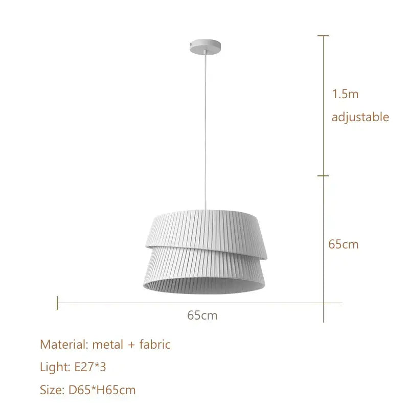 Cream Pleated LED Chandelier