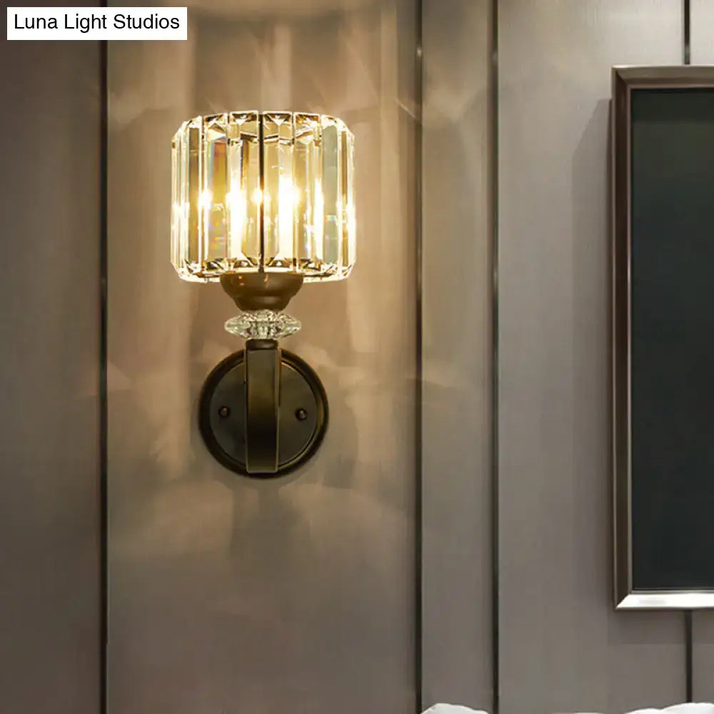 Black Crystal Prismatic Wall Sconce