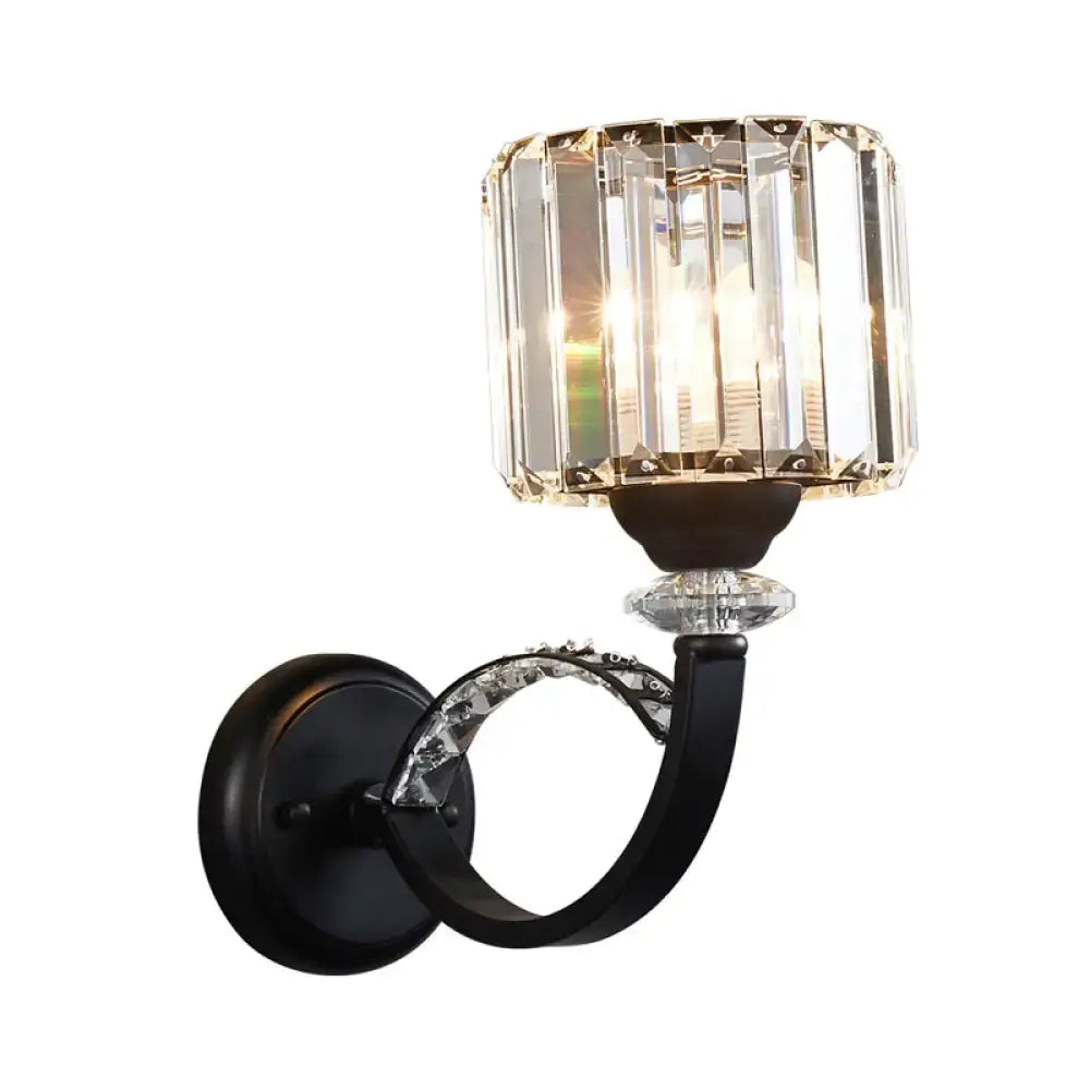 Black Crystal Prismatic Wall Sconce