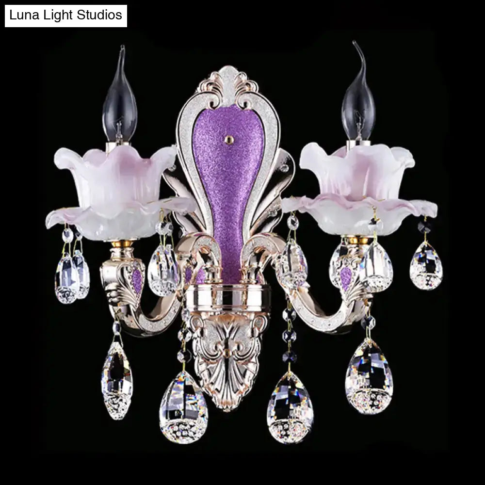 Crystal Floral Wall Sconce