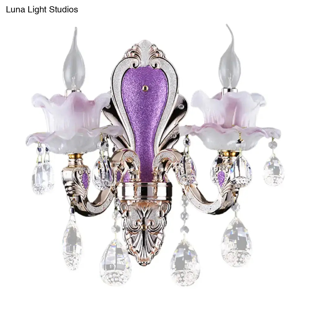 Crystal Floral Wall Sconce
