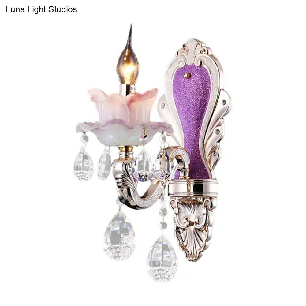 Crystal Floral Wall Sconce